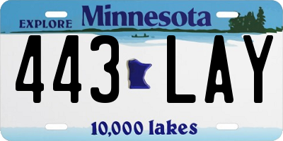 MN license plate 443LAY