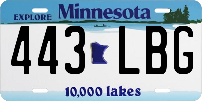 MN license plate 443LBG