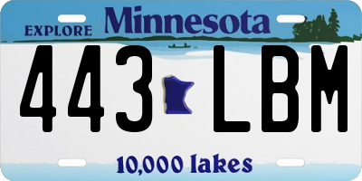 MN license plate 443LBM