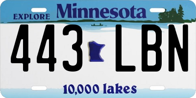 MN license plate 443LBN
