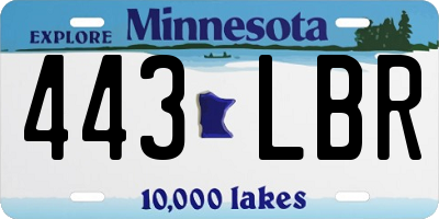 MN license plate 443LBR