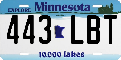 MN license plate 443LBT