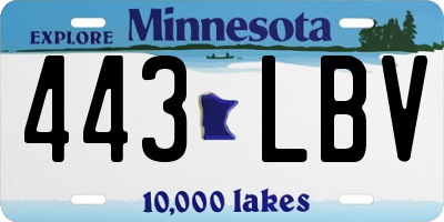 MN license plate 443LBV