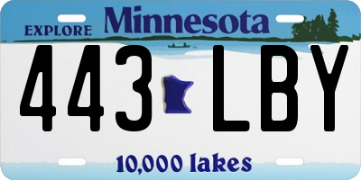 MN license plate 443LBY