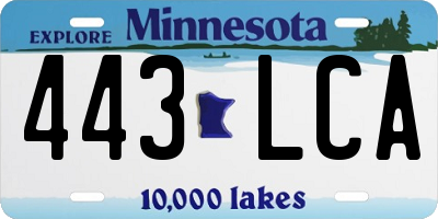 MN license plate 443LCA