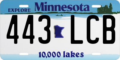 MN license plate 443LCB