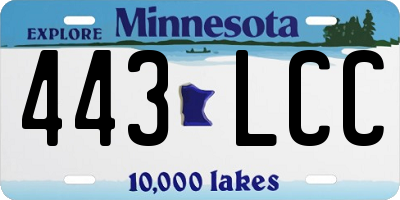 MN license plate 443LCC