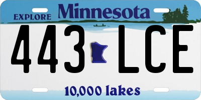 MN license plate 443LCE