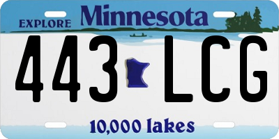 MN license plate 443LCG