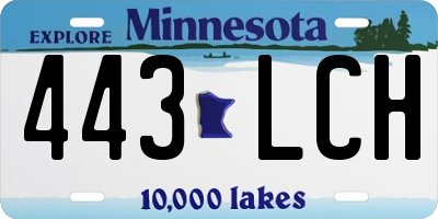 MN license plate 443LCH