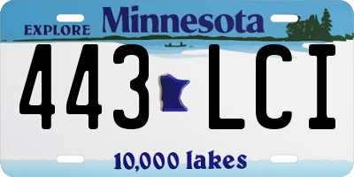 MN license plate 443LCI