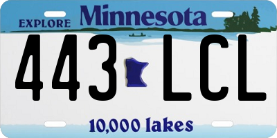 MN license plate 443LCL