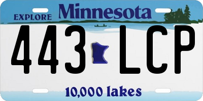 MN license plate 443LCP