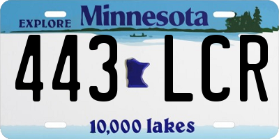 MN license plate 443LCR