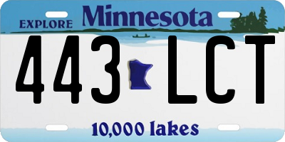 MN license plate 443LCT
