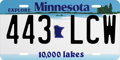 MN license plate 443LCW
