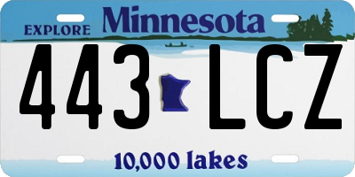 MN license plate 443LCZ