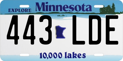 MN license plate 443LDE