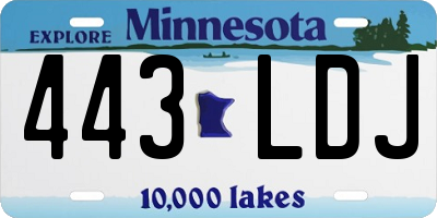 MN license plate 443LDJ