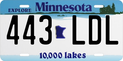 MN license plate 443LDL