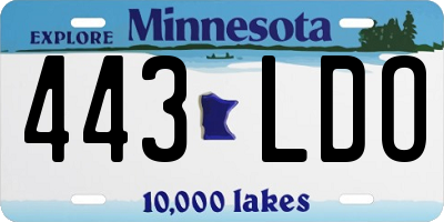 MN license plate 443LDO