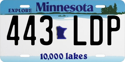 MN license plate 443LDP