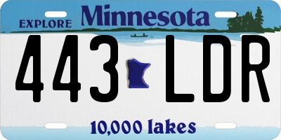MN license plate 443LDR