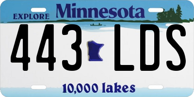 MN license plate 443LDS