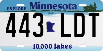 MN license plate 443LDT