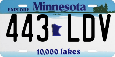 MN license plate 443LDV