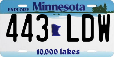 MN license plate 443LDW