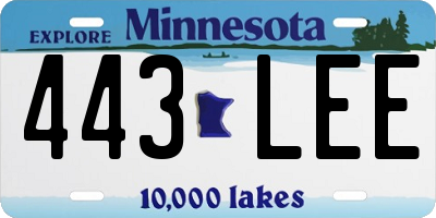 MN license plate 443LEE