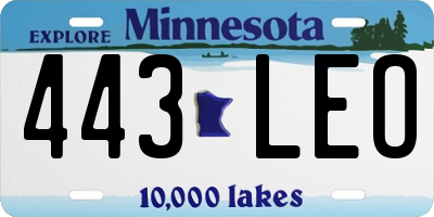 MN license plate 443LEO