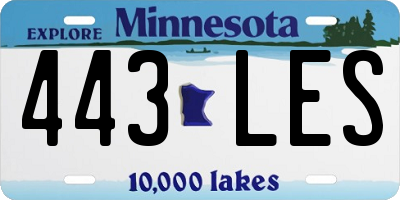 MN license plate 443LES