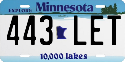 MN license plate 443LET
