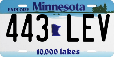 MN license plate 443LEV