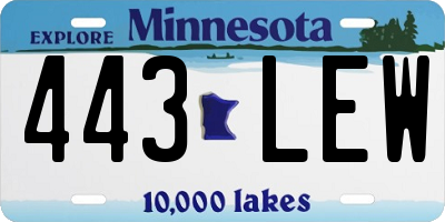 MN license plate 443LEW