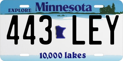 MN license plate 443LEY