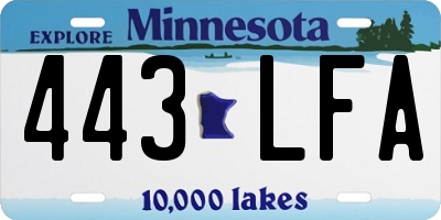 MN license plate 443LFA