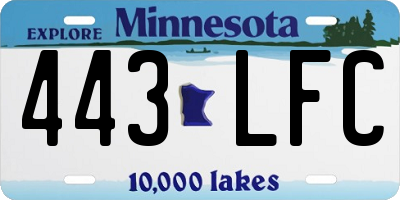 MN license plate 443LFC