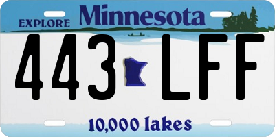 MN license plate 443LFF