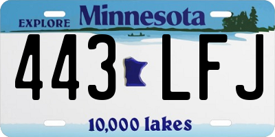 MN license plate 443LFJ