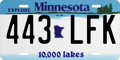 MN license plate 443LFK