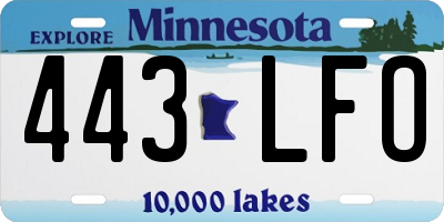 MN license plate 443LFO