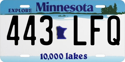 MN license plate 443LFQ
