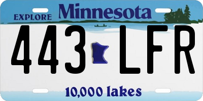 MN license plate 443LFR