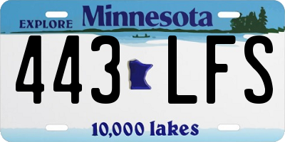 MN license plate 443LFS