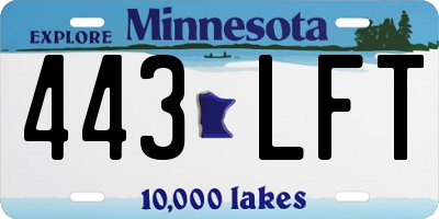 MN license plate 443LFT