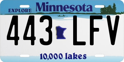 MN license plate 443LFV
