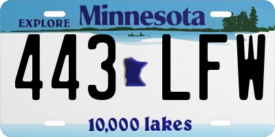 MN license plate 443LFW